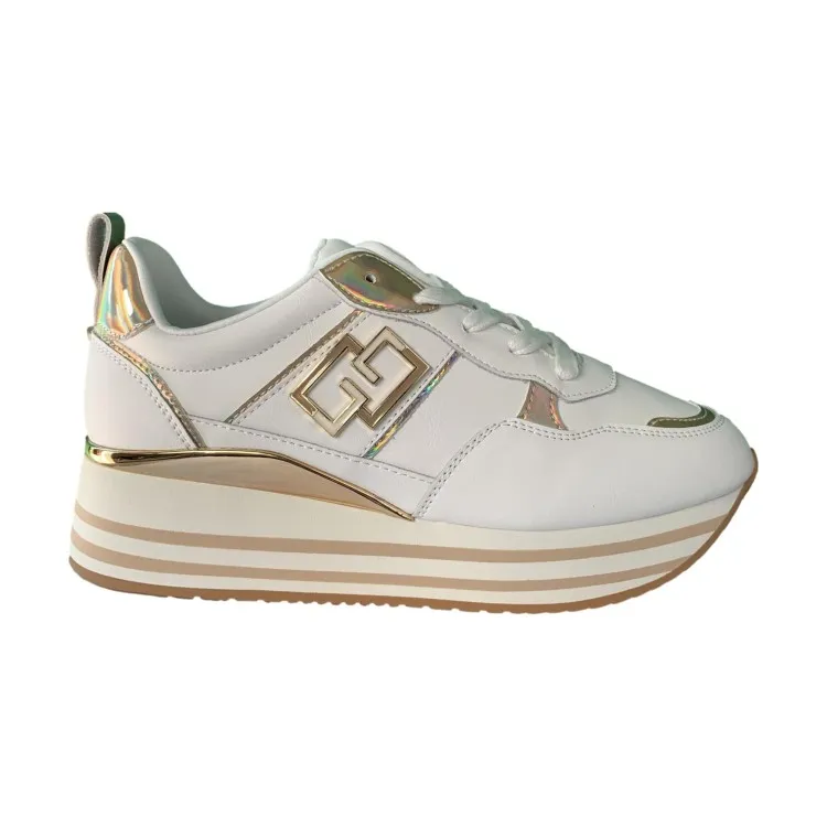 Women's White Gold Sneakers by Gold & Gold