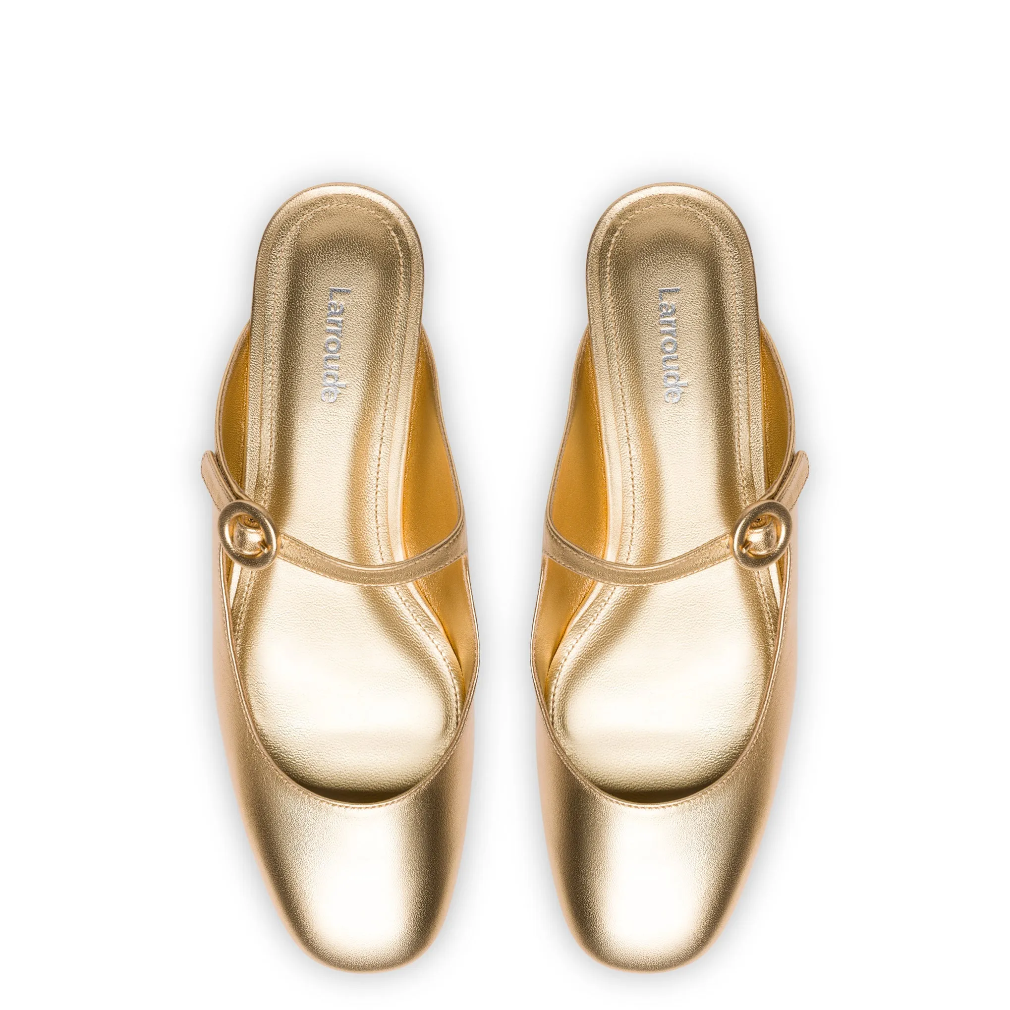 Gold Metallic Leather Blair Flat Mule