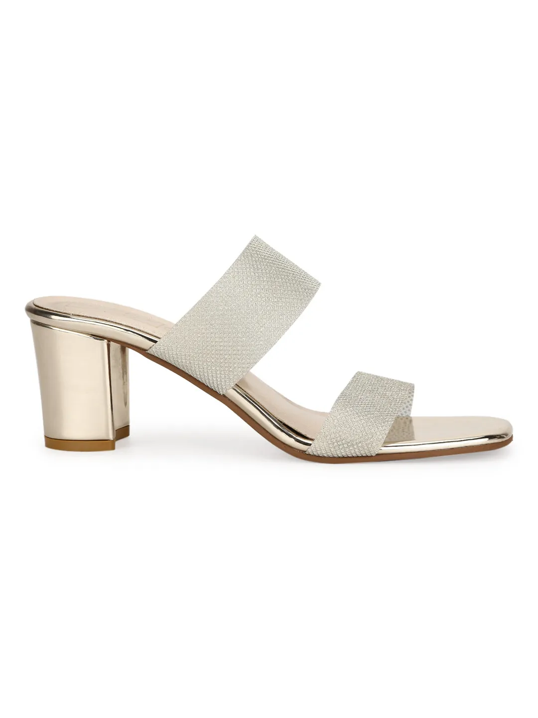 Gold PU Block Heels Mules (TC-SLC-V85-GLD)