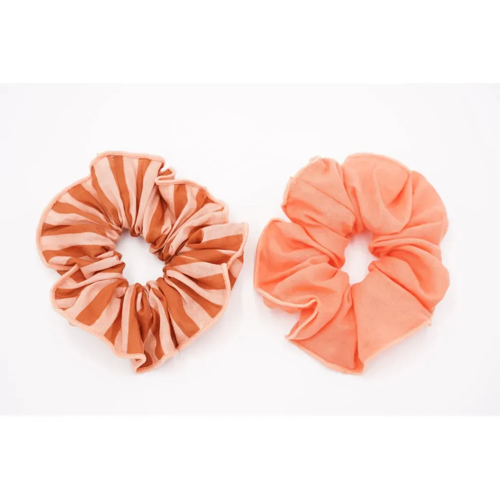 Grech & Co Hair Scrunchie Set of 2 - Stripes Sunset & Tierra