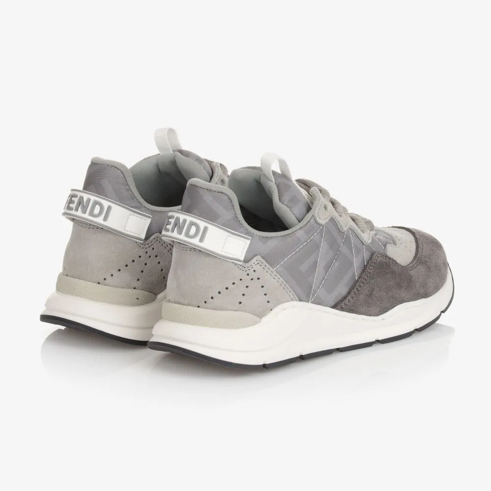 Grey FF Logo Trainers