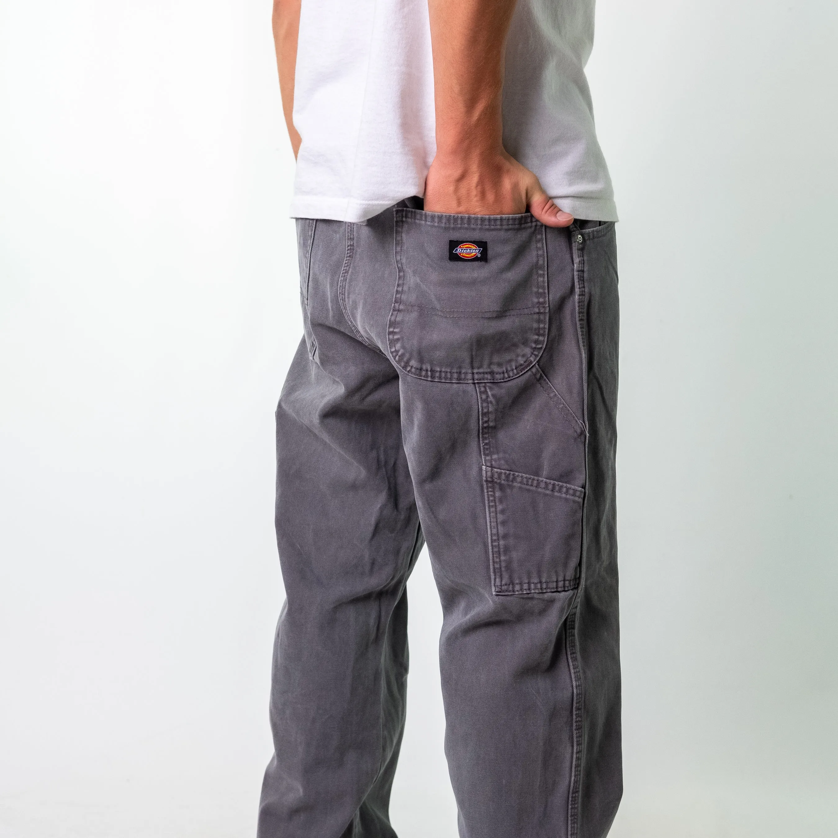 Grey y2ks Dickies Denim Carpenter Jeans Baggy Pants (36x32)