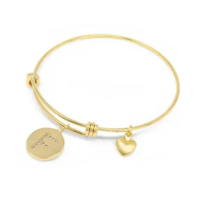 20kt Gold Plated Crystal Initial Bracelet - F - Handmade