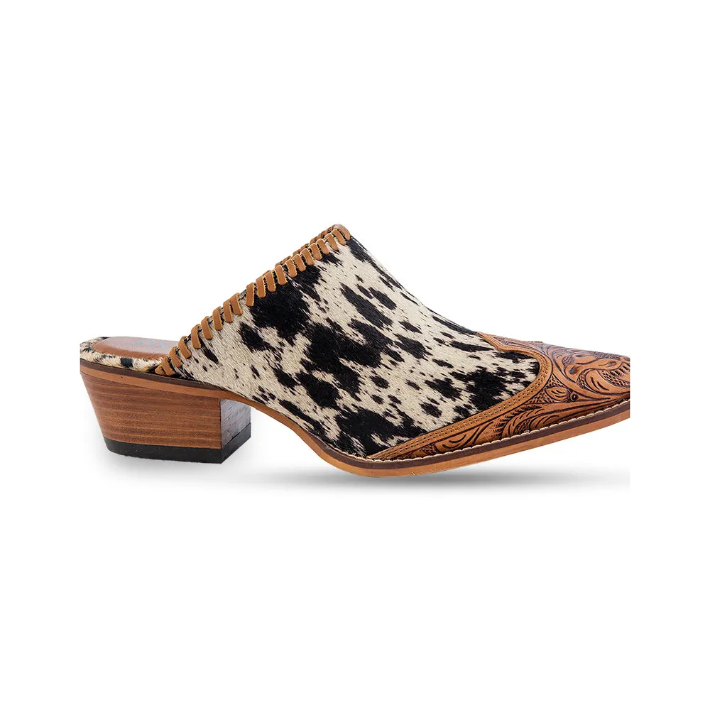 Heely Western Hand-Tooled Mules