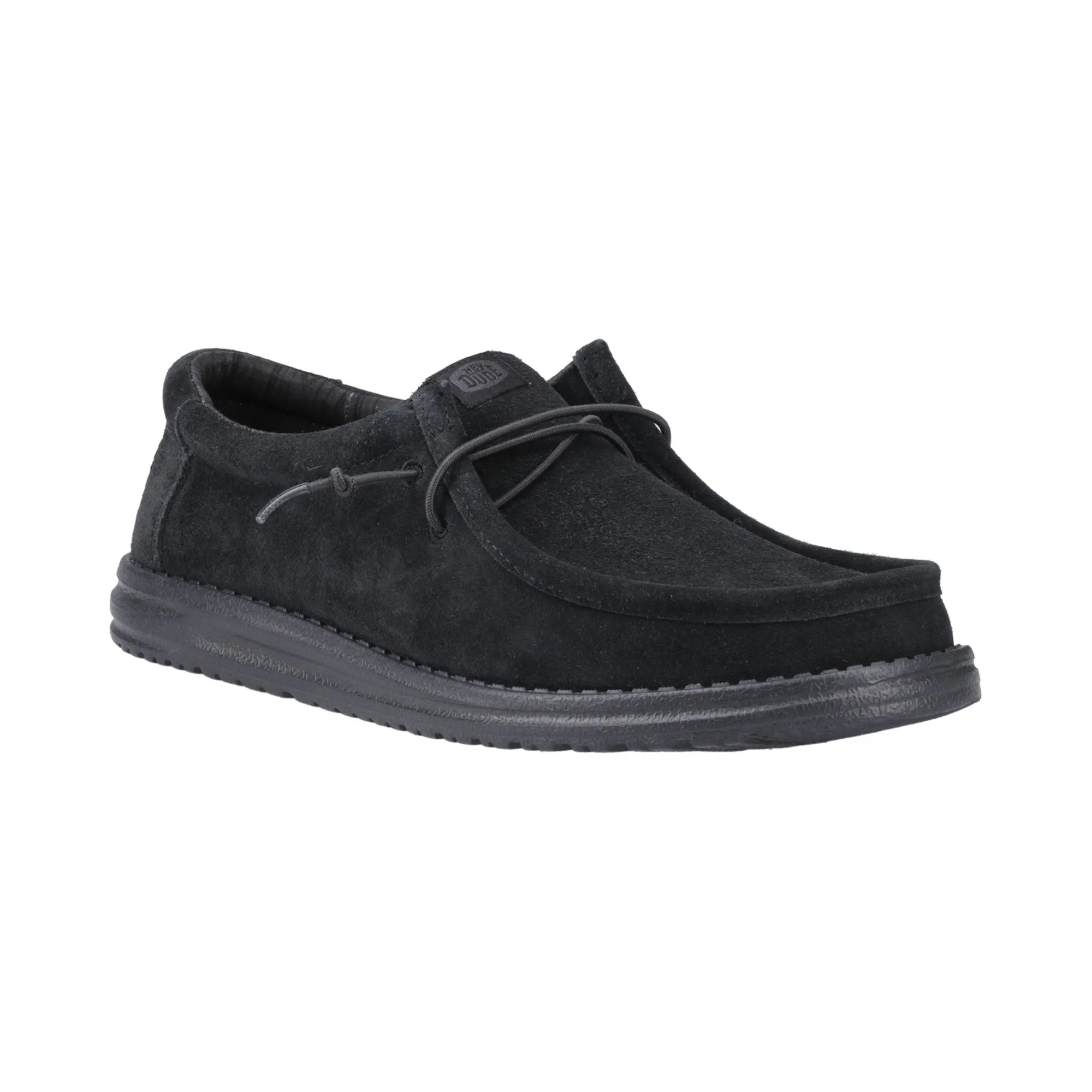 HEYDUDE Wally Suede Mens Shoes - Black