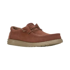 HEYDUDE Wally Suede Mens Shoes - Dark Brown