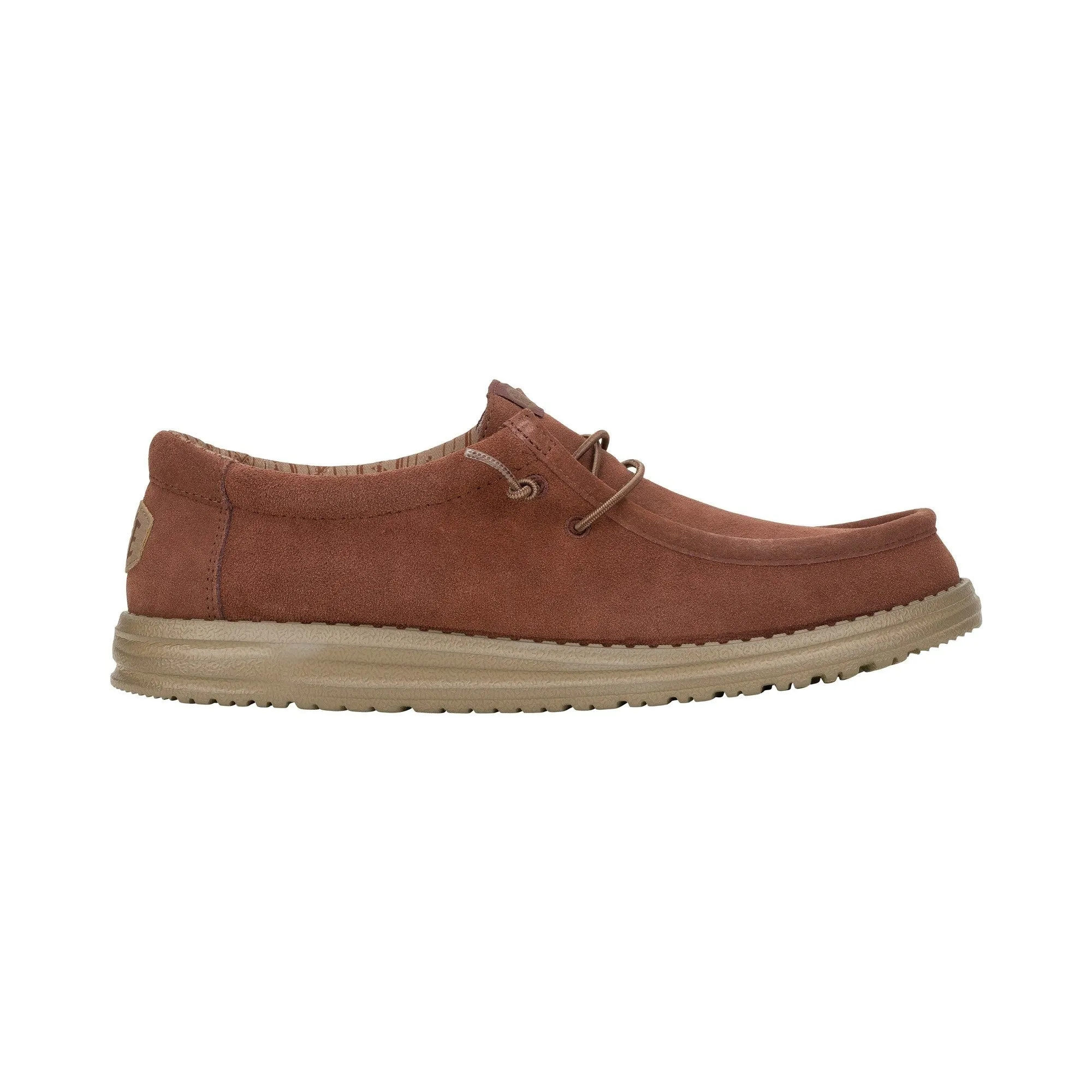 HEYDUDE Wally Suede Mens Shoes - Dark Brown