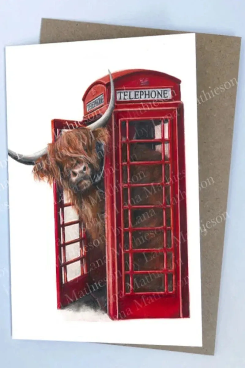 Highland Cow Greetings Card Set (4)