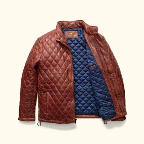 Highlands Quilted Leather Jacket | Whiskey Brown