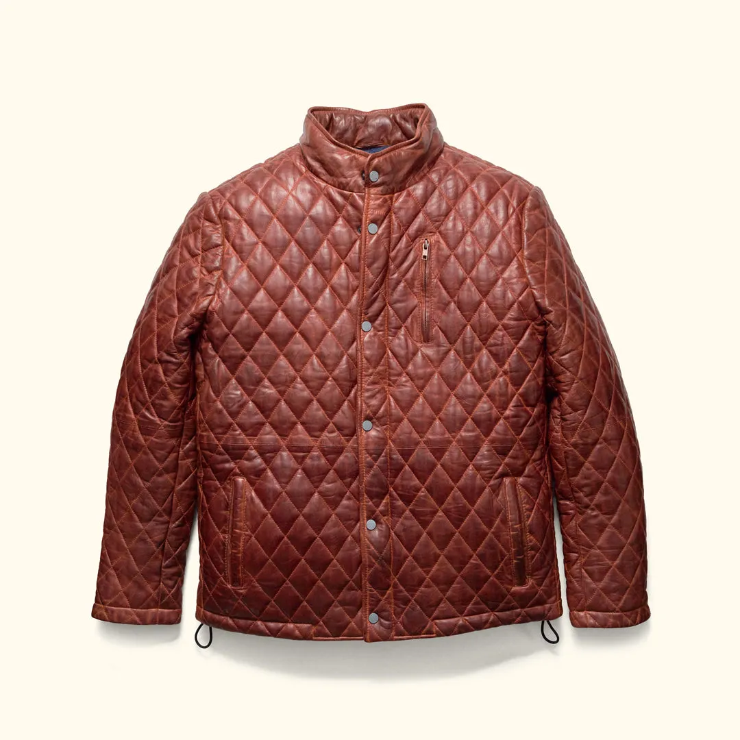 Highlands Quilted Leather Jacket | Whiskey Brown