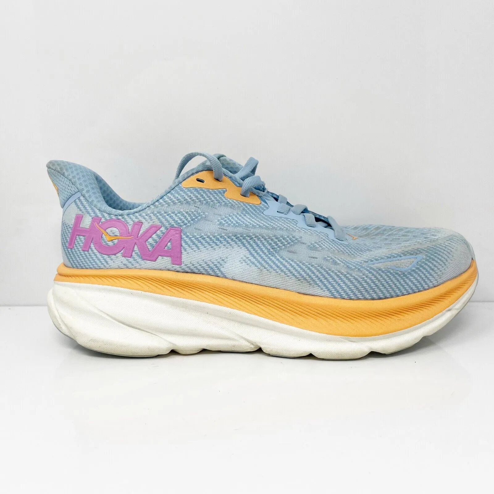 Hoka One One Womens Clifton 9 1132211 ABIW Blue Running Shoes Sneakers Size 8 D