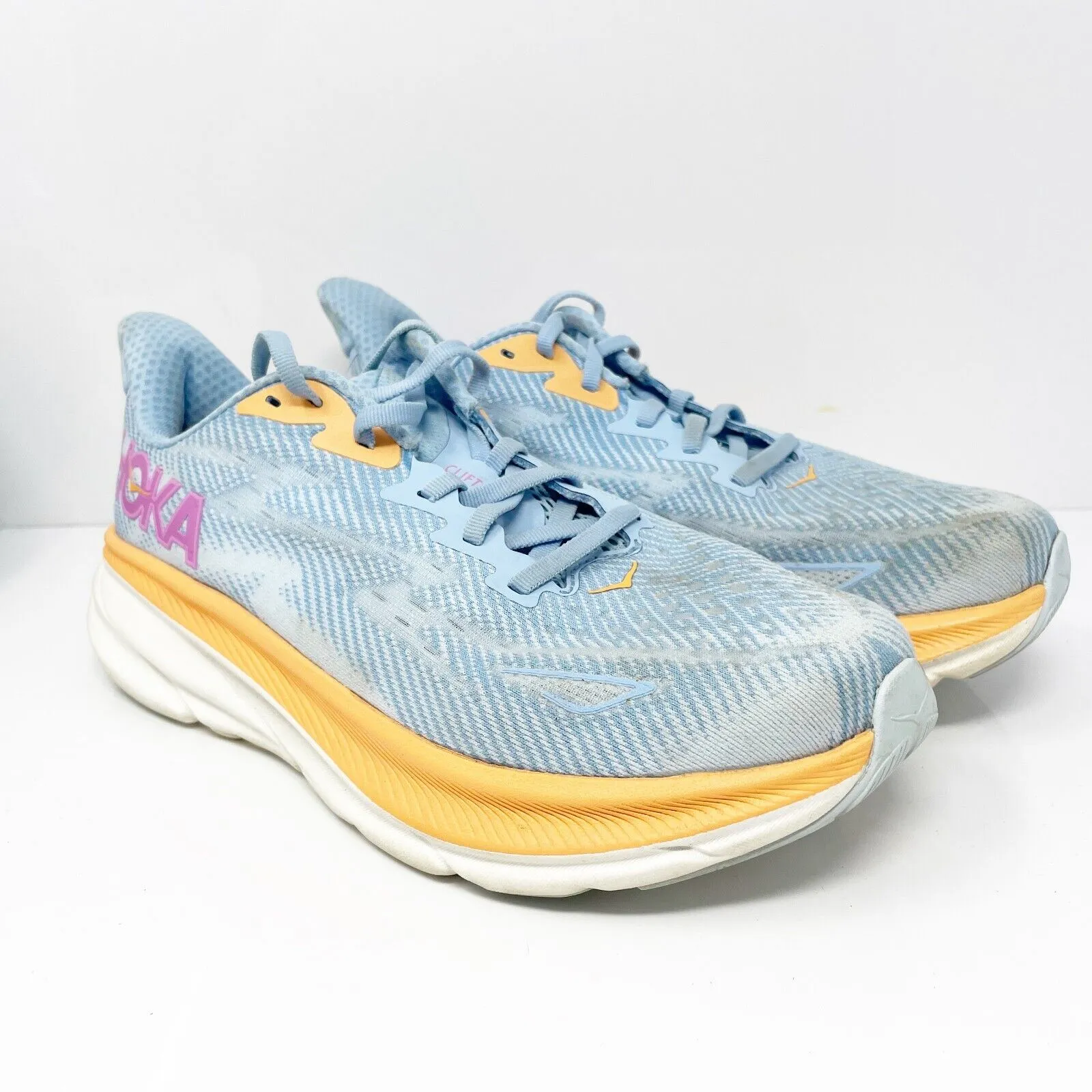 Hoka One One Womens Clifton 9 1132211 ABIW Blue Running Shoes Sneakers Size 8 D