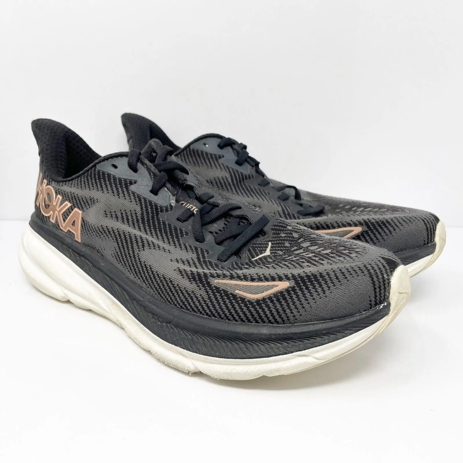 Hoka One One Womens Clifton 9 1132211 BRGL Black Running Shoes Sneakers 10.5 D