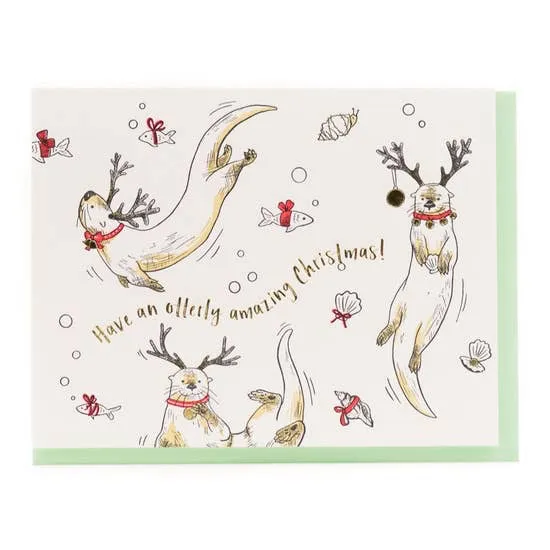 Holiday Otters Card: Box Set of 6 Cards