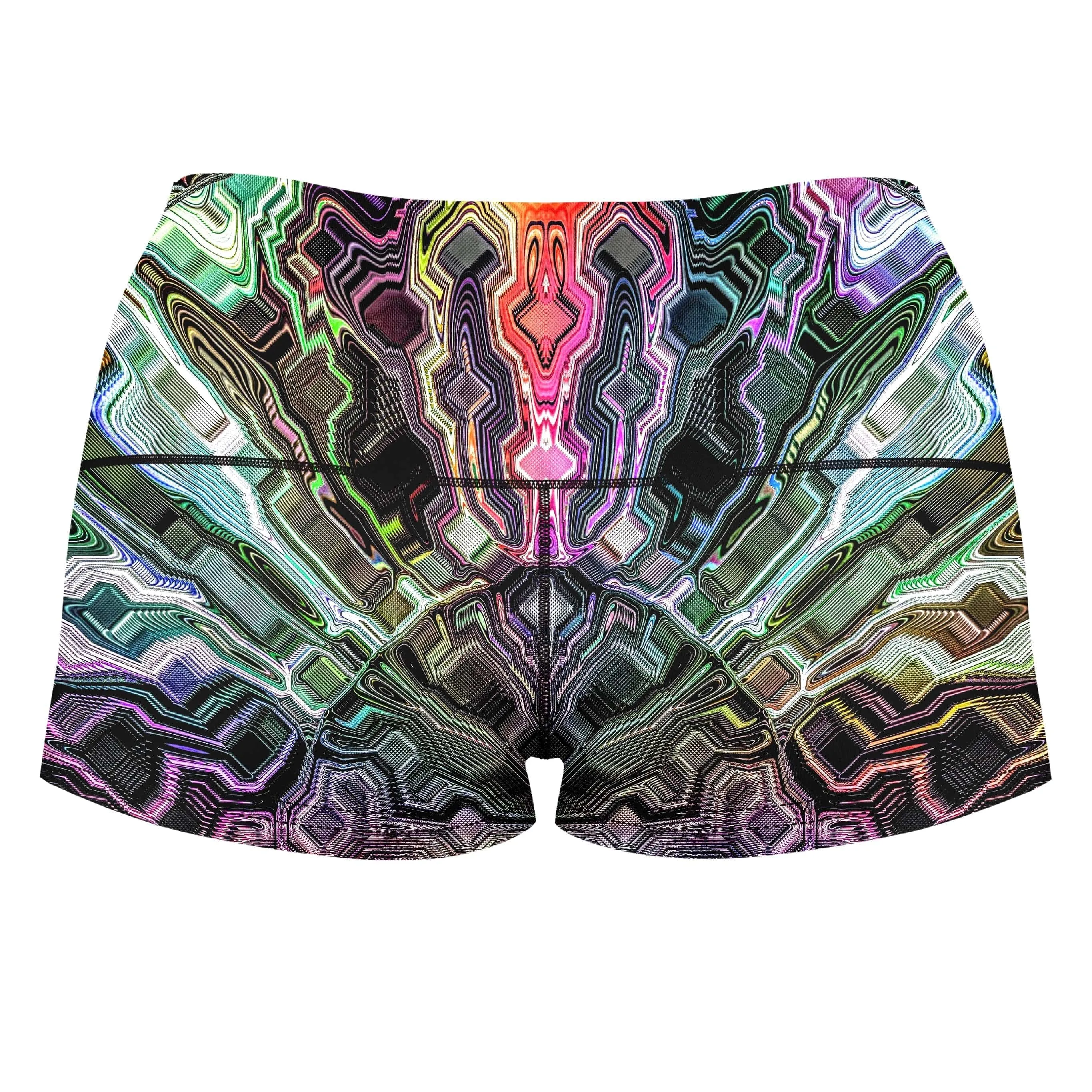 Holographic Storm High-Waisted Women's Shorts