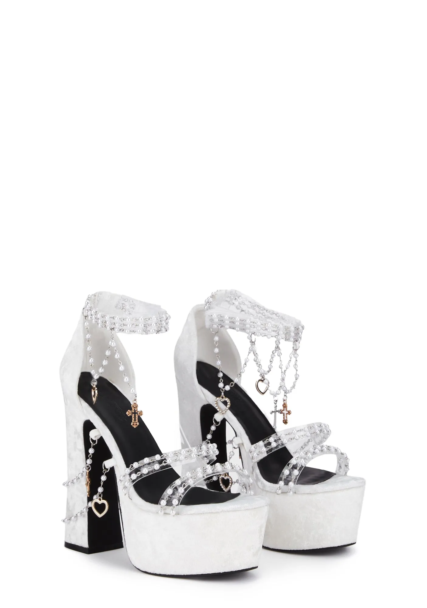 Holy Revelation Platform Heels - White-