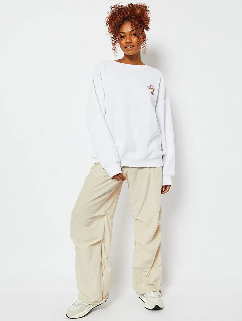 Hot Mess White Oversized Sweatshirt