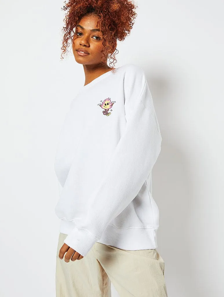 Hot Mess White Oversized Sweatshirt