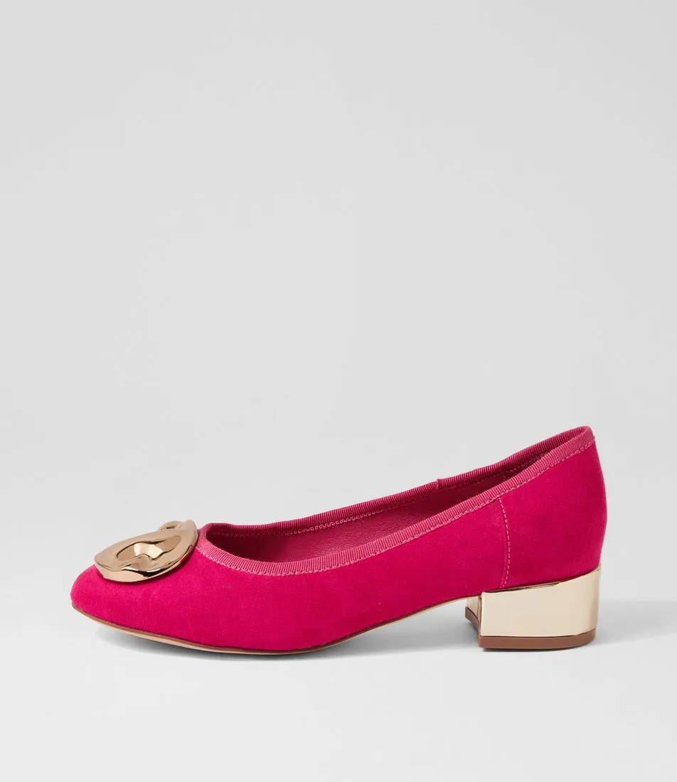 I LOVE BILLY Aliet Fuchsia Microsuede Heels