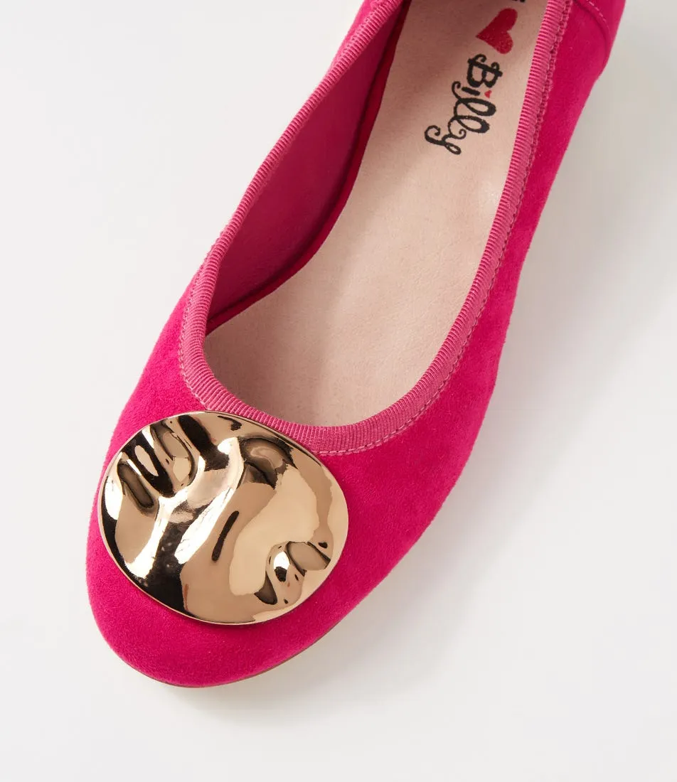 I LOVE BILLY Aliet Fuchsia Microsuede Heels