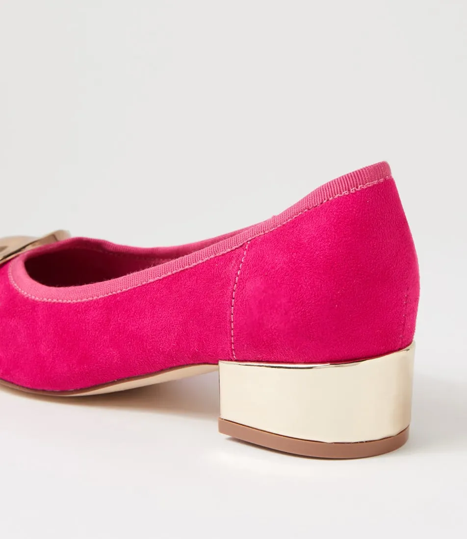 I LOVE BILLY Aliet Fuchsia Microsuede Heels