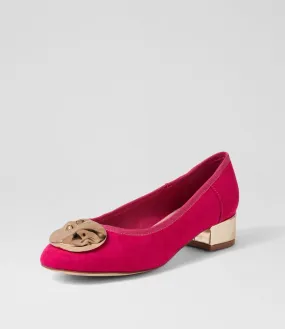 I LOVE BILLY Aliet Fuchsia Microsuede Heels