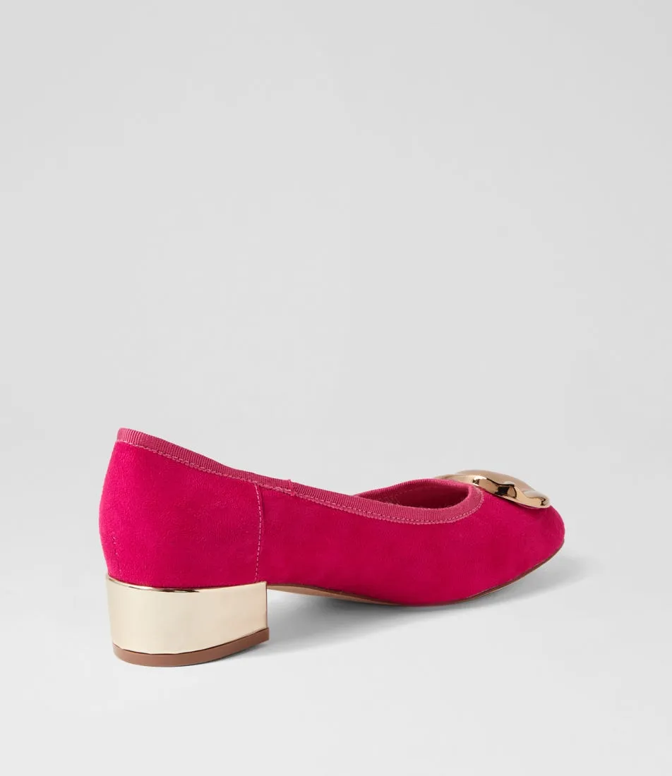 I LOVE BILLY Aliet Fuchsia Microsuede Heels