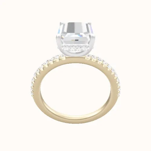 illusion Pave Engagement Ring With Low Set Pave  Hidden Halo Head