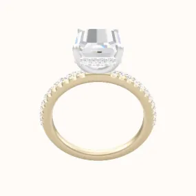 illusion Pave Engagement Ring With Low Set Pave  Hidden Halo Head