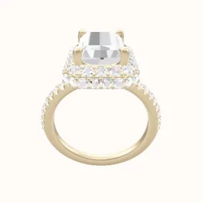 illusion Pave Engagement Ring With Low Set Waterfall Halo Head