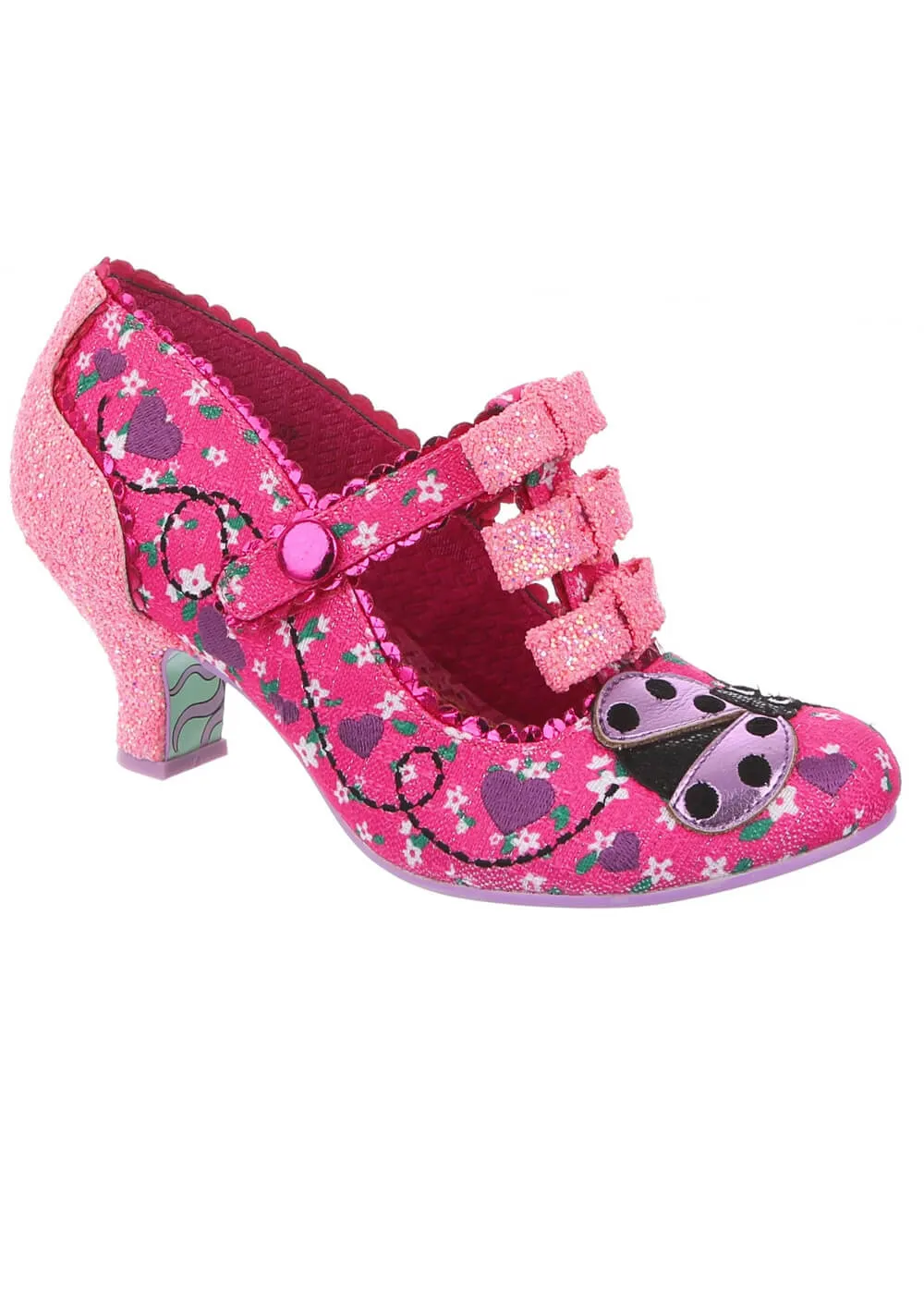 Irregular Choice Pink Ladybug 50's Style High Heel Shoes