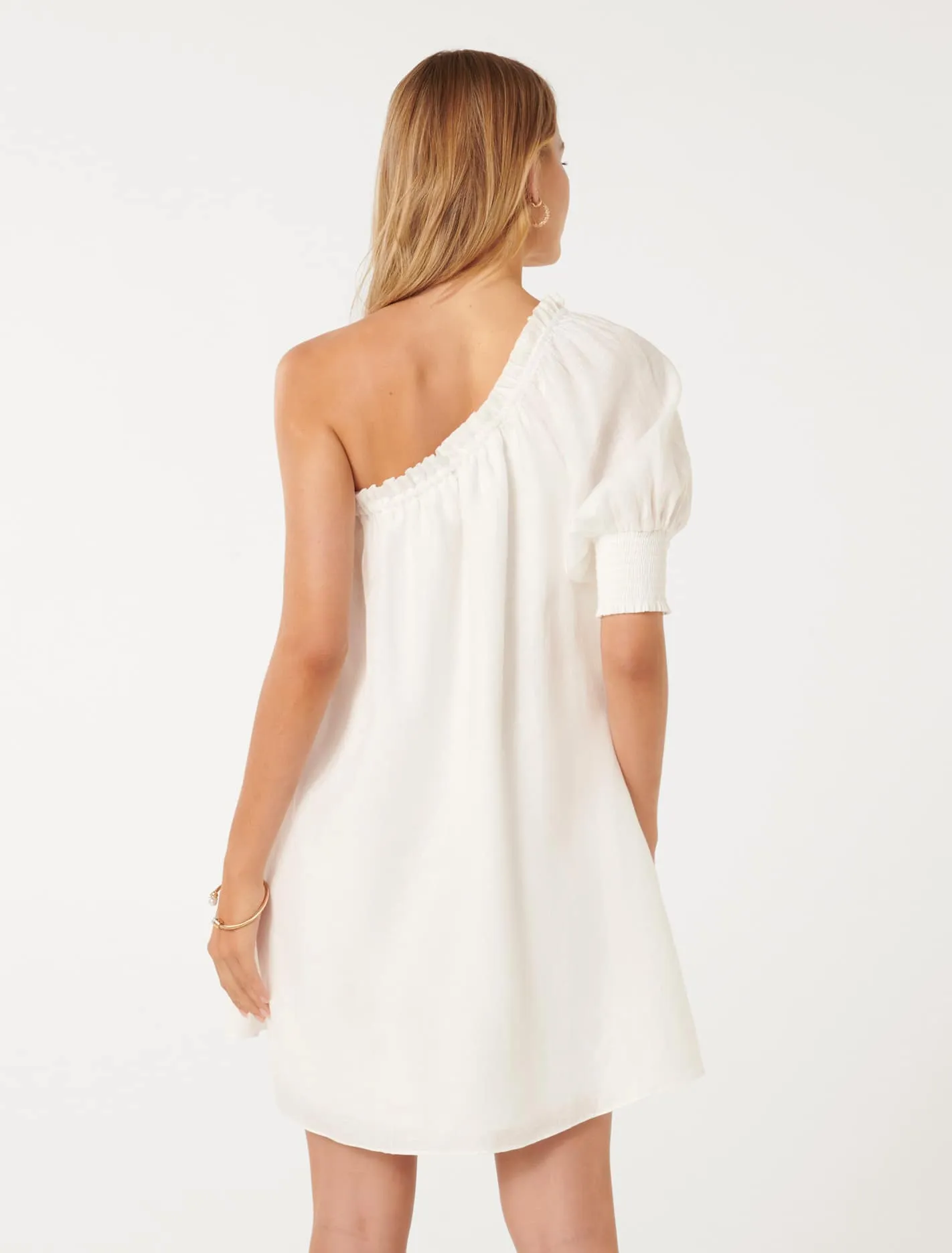 Isabelli fitted one-shoulder party dress