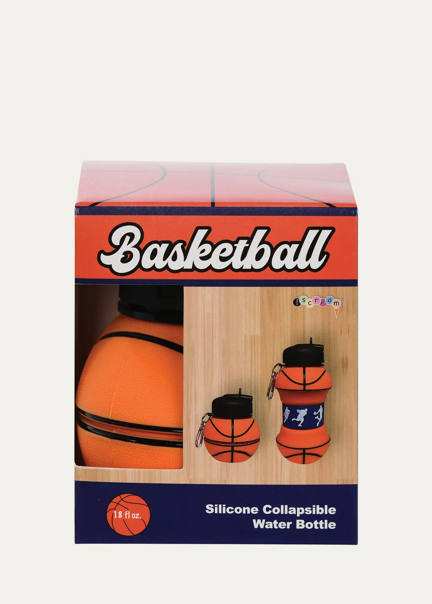 Iscream Kid's Basketball Silicone Collapsible Water Bottle