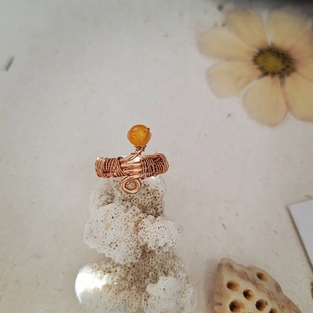 Carnelian Wire Wrapped Ring by Island Girl Art