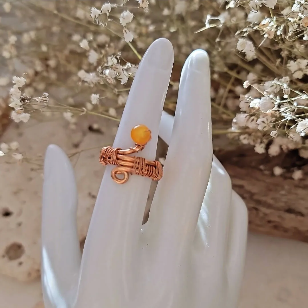 Carnelian Wire Wrapped Ring by Island Girl Art