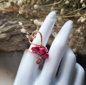 Island Girl Art - Wire Wrapped Ring- Copper Heart