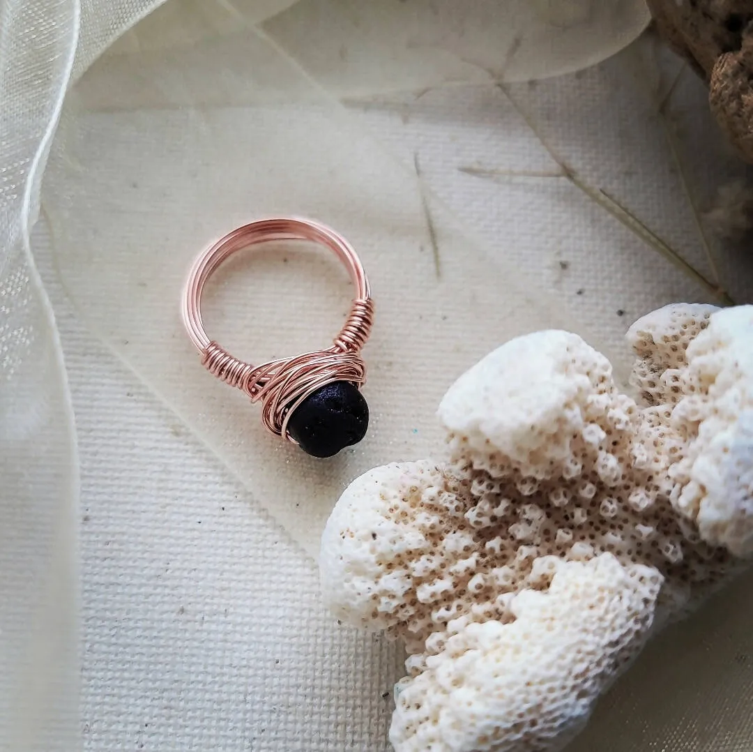 Island Girl Art - Wire Wrapped Ring- Purple Geode