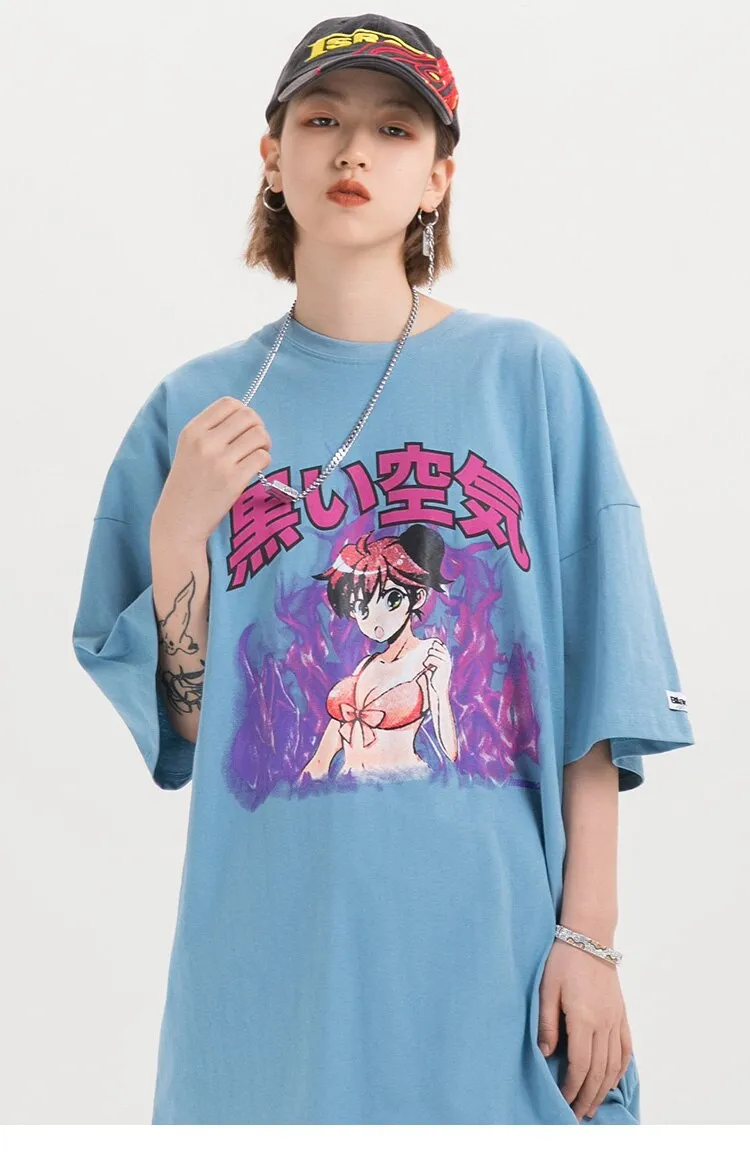 Japanese Anime Fire Girl T-Shirt