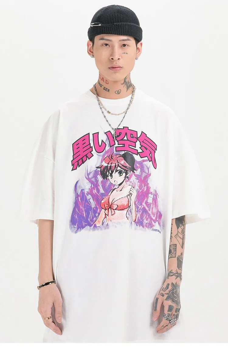 Japanese Anime Fire Girl T-Shirt