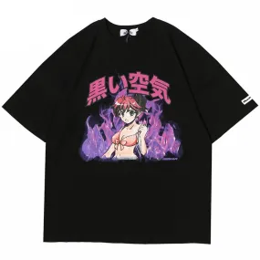 Japanese Anime Fire Girl T-Shirt