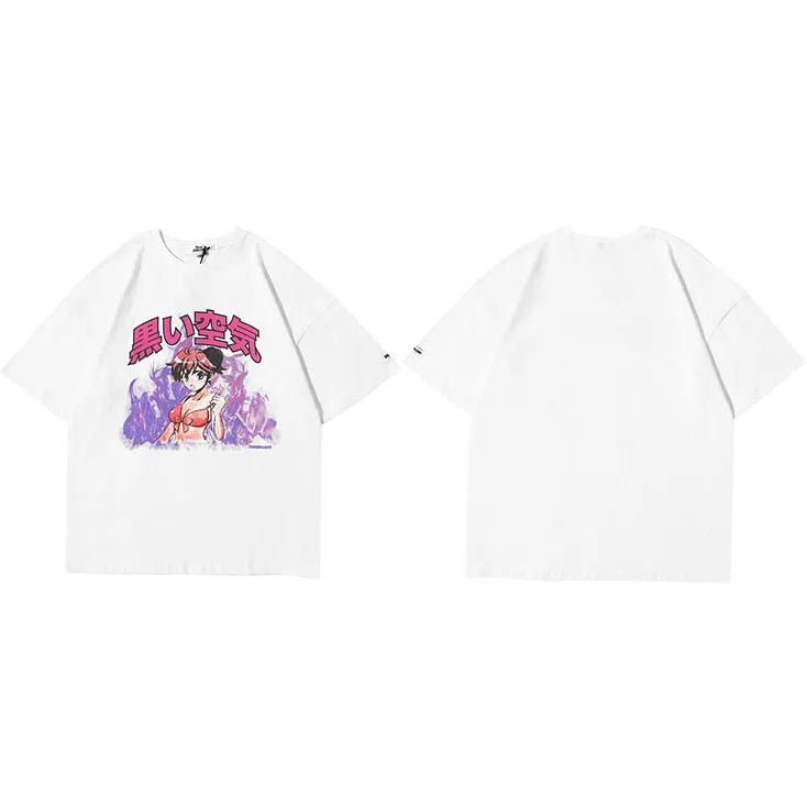 Japanese Anime Fire Girl T-Shirt