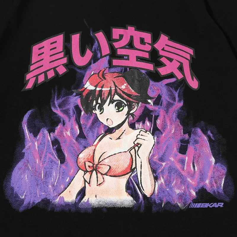 Japanese Anime Fire Girl T-Shirt