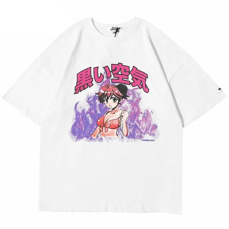 Japanese Anime Fire Girl T-Shirt