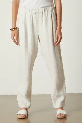 JESSIE HEAVY LINEN TROUSERS IN BISQUE