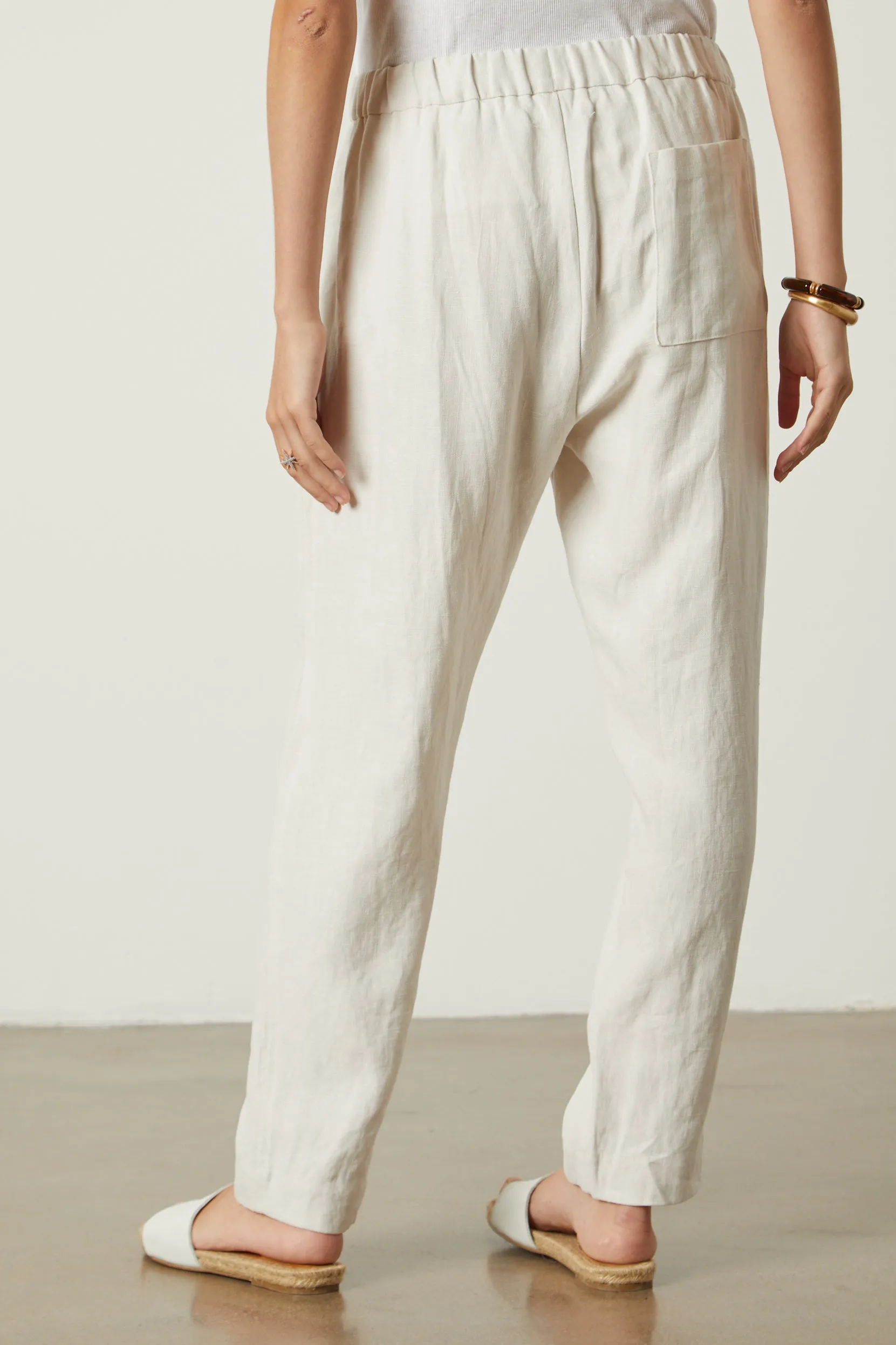 JESSIE HEAVY LINEN TROUSERS IN BISQUE