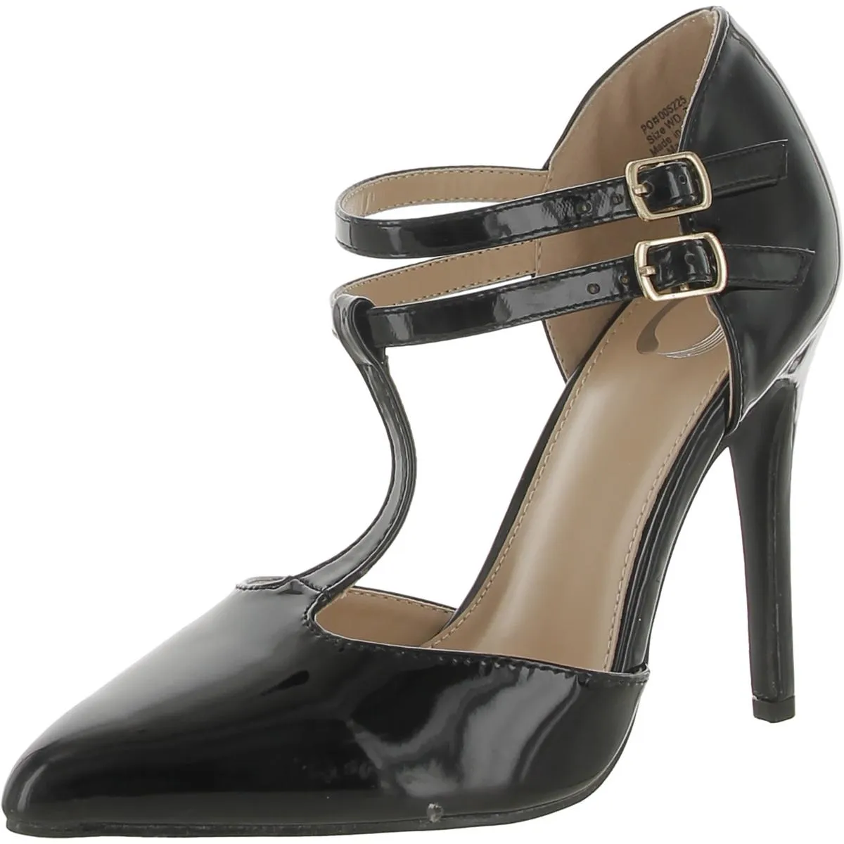 Journee Collection Rainey Patent T-Strap Mary Jane Heels for Women