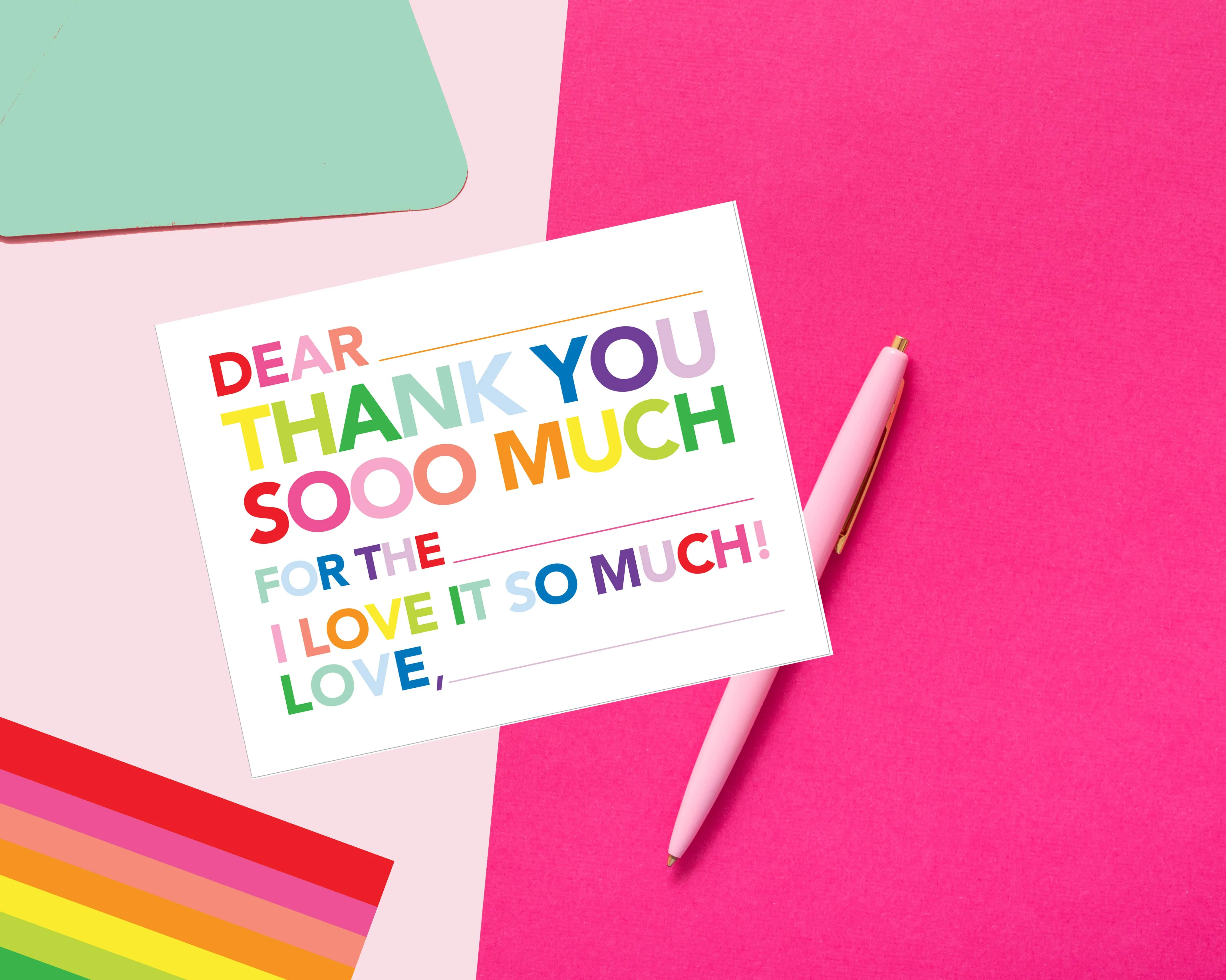 Colorful Thank You Card - Joyful Prints - Rainbow Theme