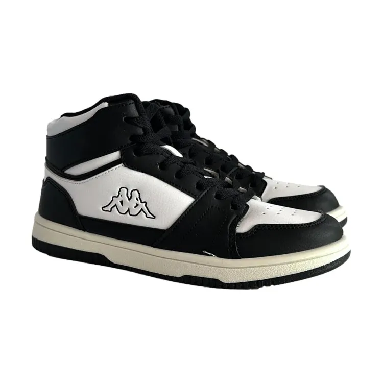 Kappa 361L8GW Logo Basin Sneakers High-Top Unisex Black White