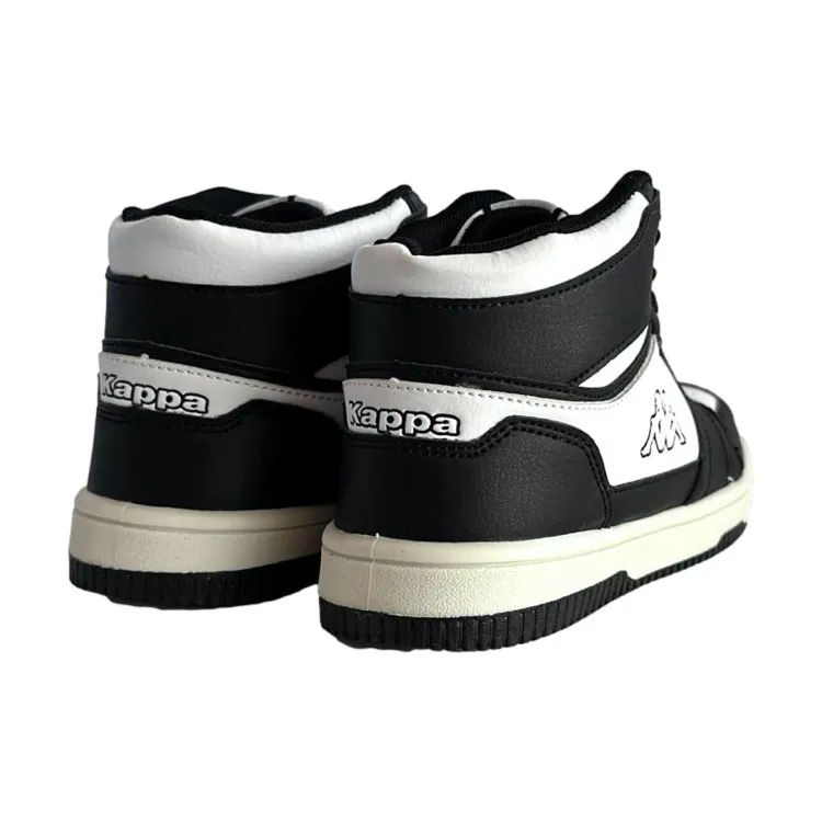 Kappa 361L8GW Logo Basin Sneakers High-Top Unisex Black White