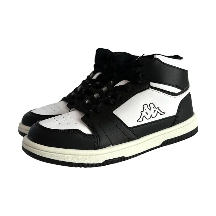 Kappa 361L8GW Logo Basin Sneakers High-Top Unisex Black White